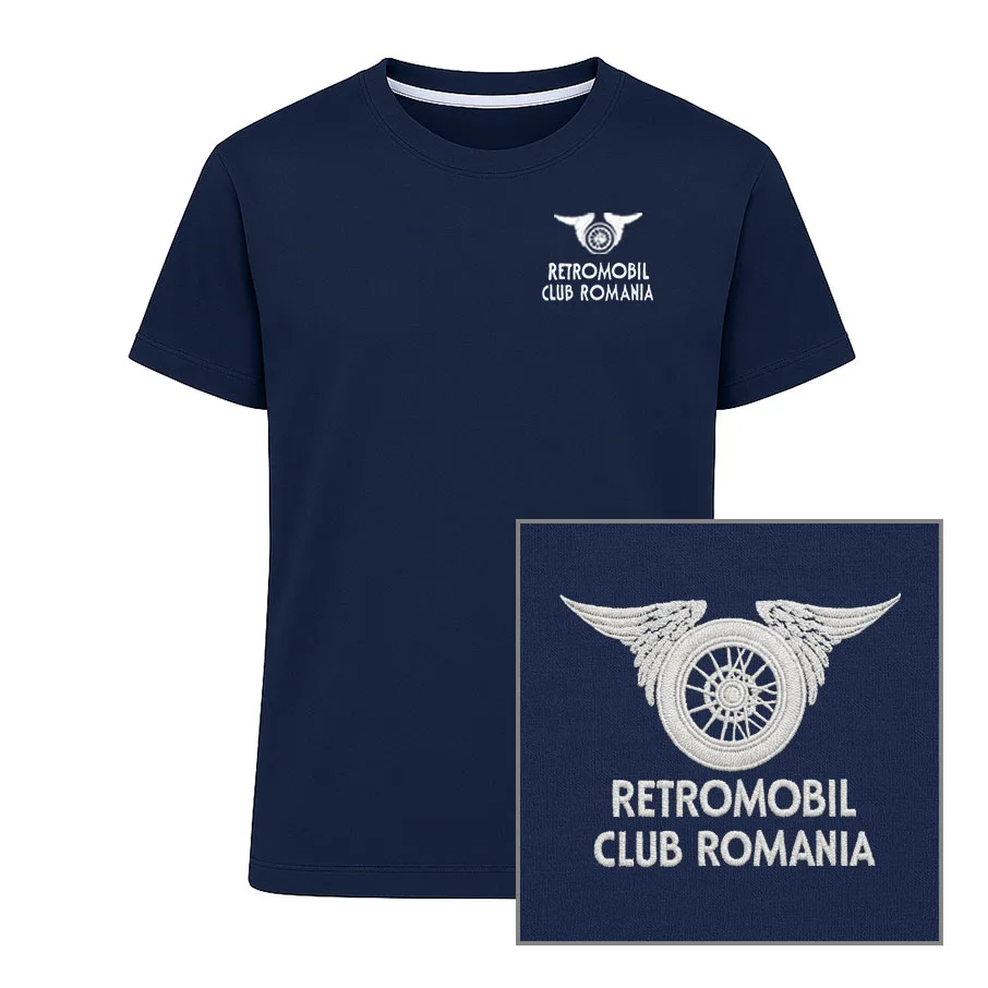 Tricou la baza gâtului brodat